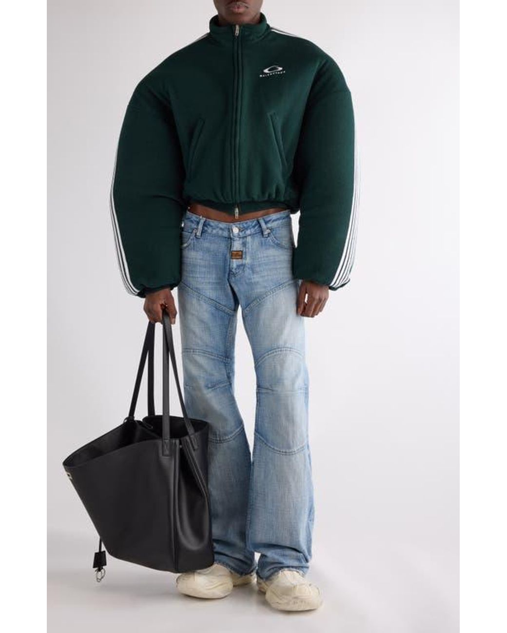 Balenciaga Fitted Low Rise Bootcut Jeans in Blue for Men | Lyst
