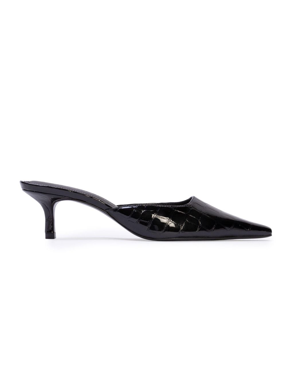 Black Suede Studio Black Riley 50 Croc Pump