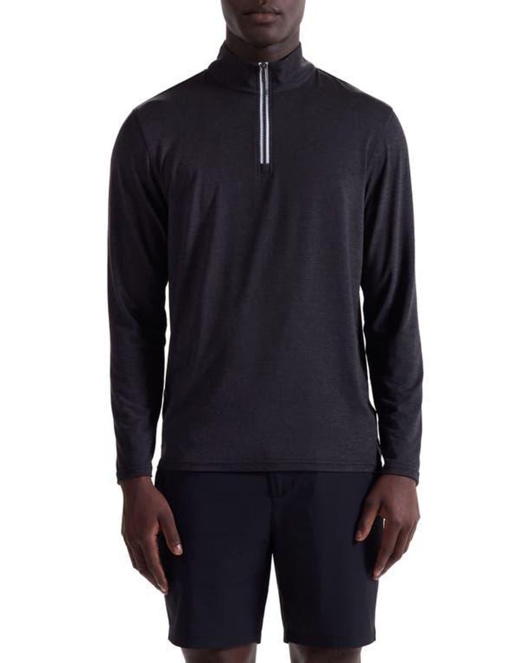 Bugatchi Blue Quarter Zip Pullover for men