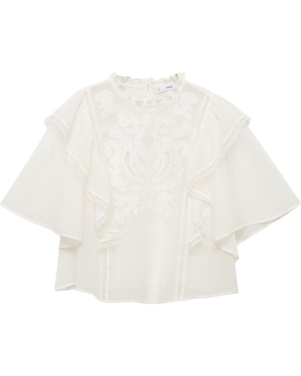 Embroidered Openwork Chiffon Lace Shirt Embroidered Openwork Chiffon Lace Shirt