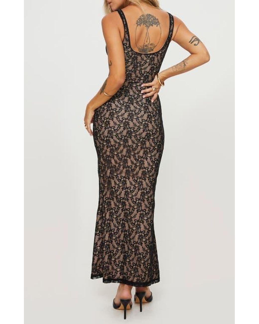 blue dress for baby girl Jorjette Lace Maxi Dress Black main image 0