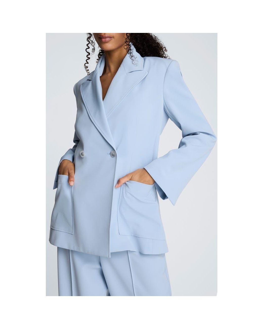 Kenneth Cole Blue Double Breasted Contour Jacket