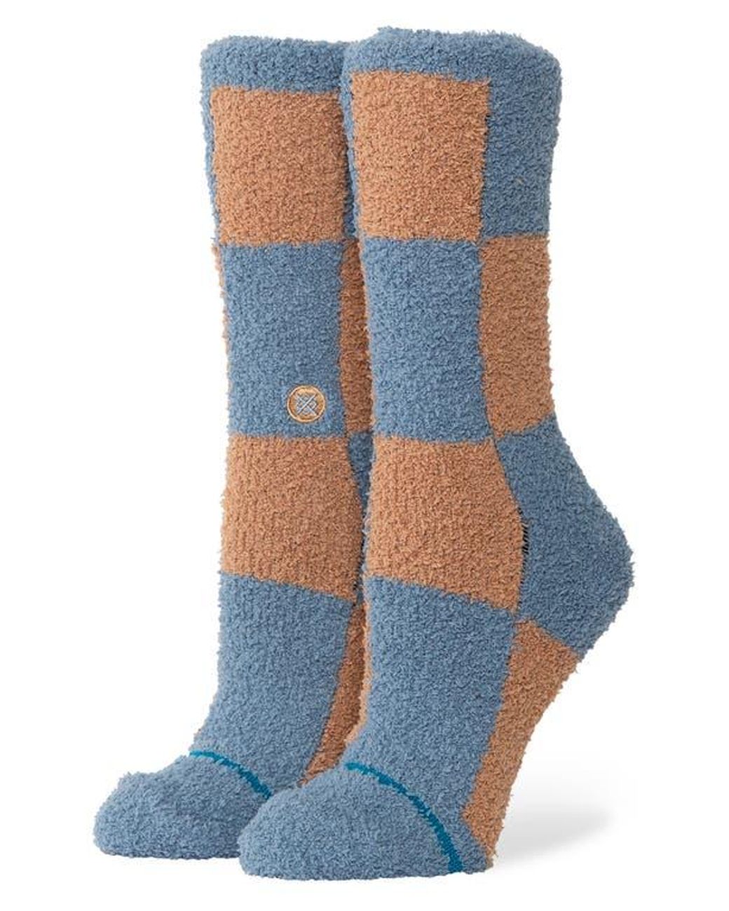 Stance Blue Patchwork Cozy Crew Socks