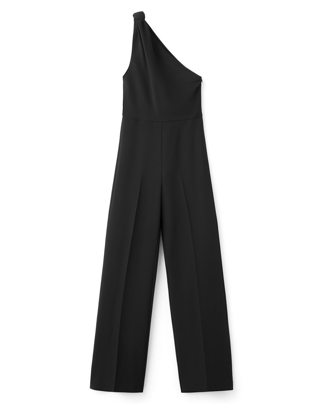 Mango Black Knotted One-Shoulder Jumpsuit