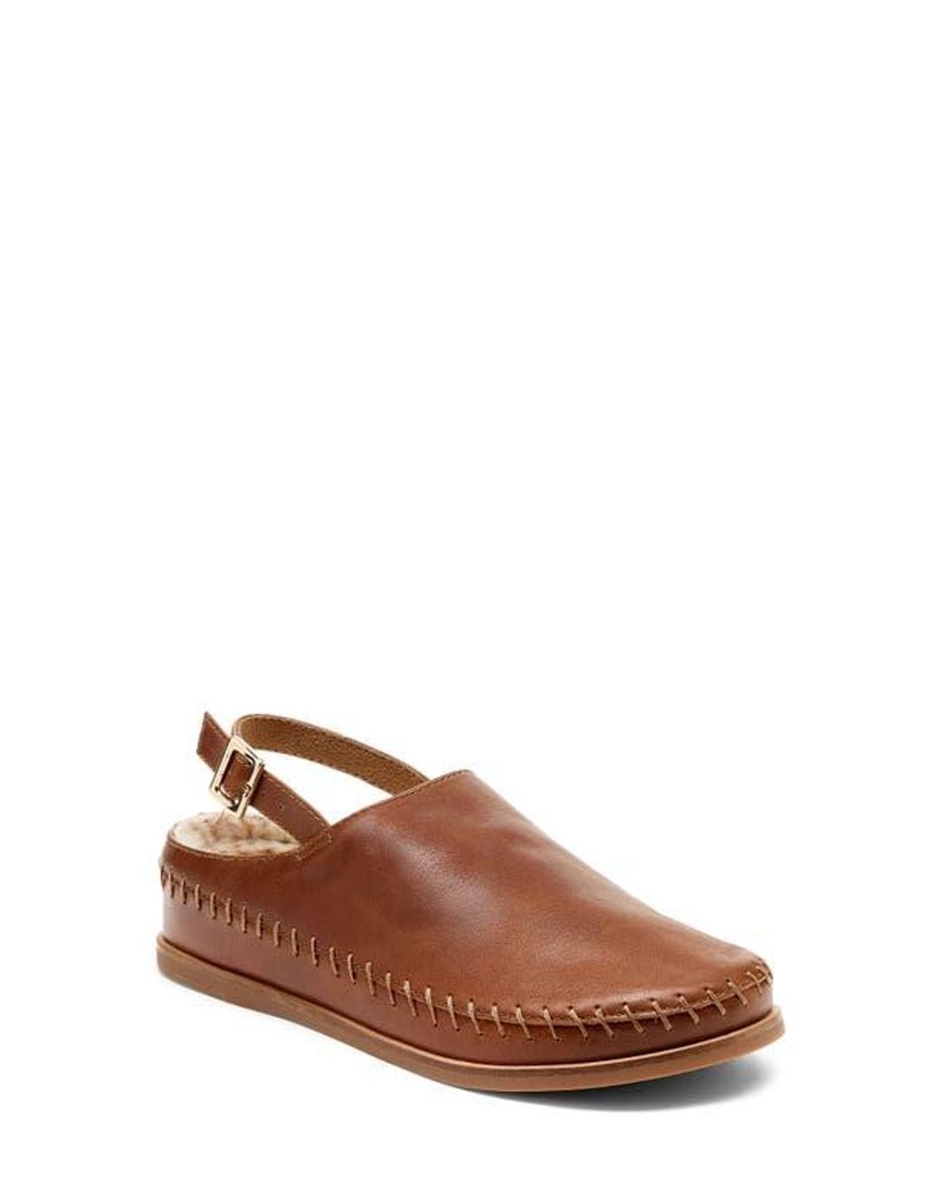 Kelsi Dagger Brooklyn Brown Freddy Fur Lined Slingback Flat