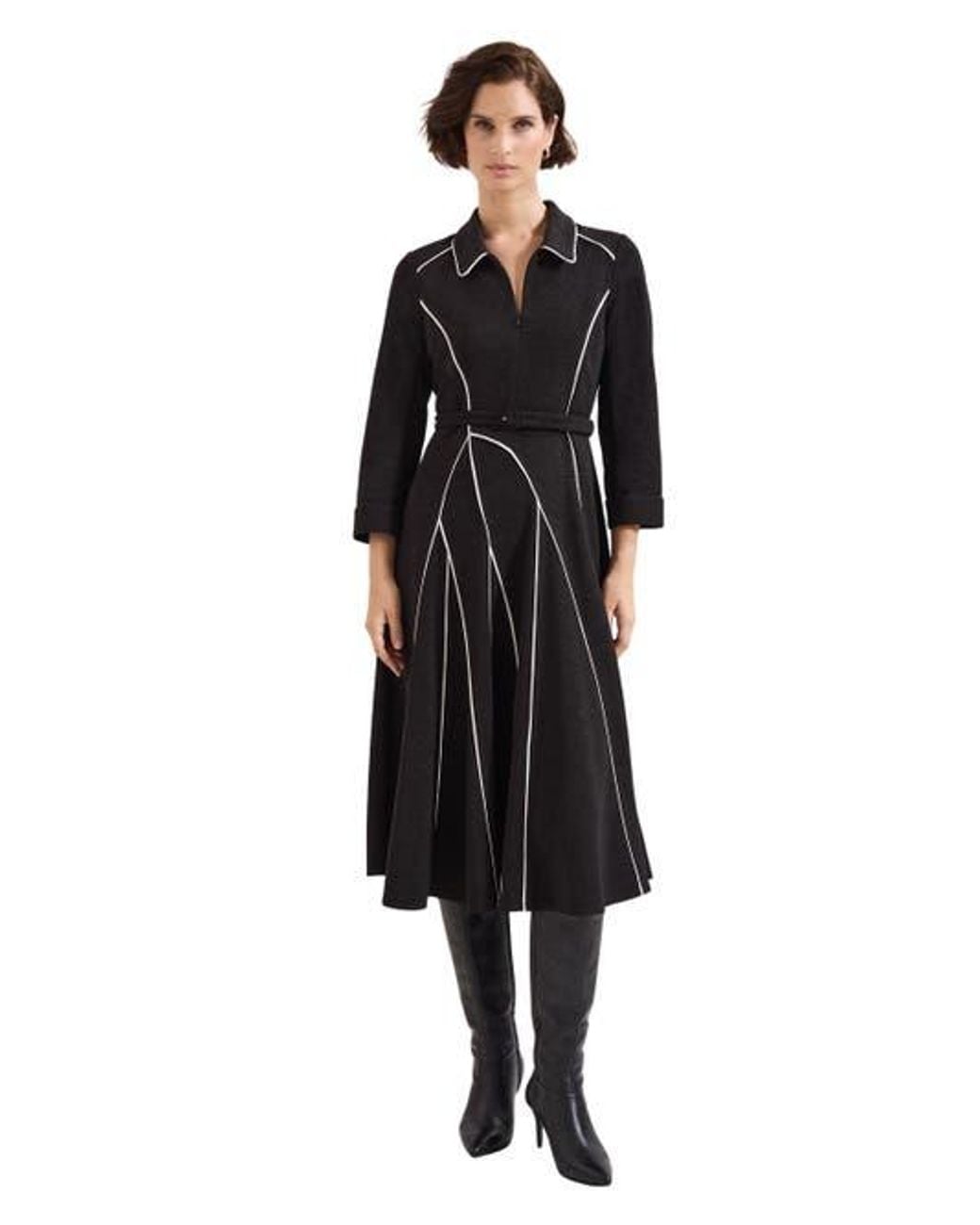 Phase Eight Black Tilly Piped Dress