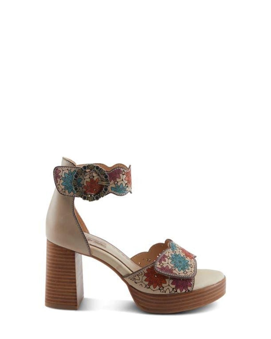 Spring Step Brown Bangles Ankle Strap Platform Sandal