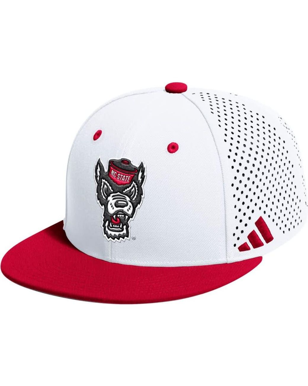 Adidas White Nc State Wolfpack On-Field Fitted Baseball Hat for men