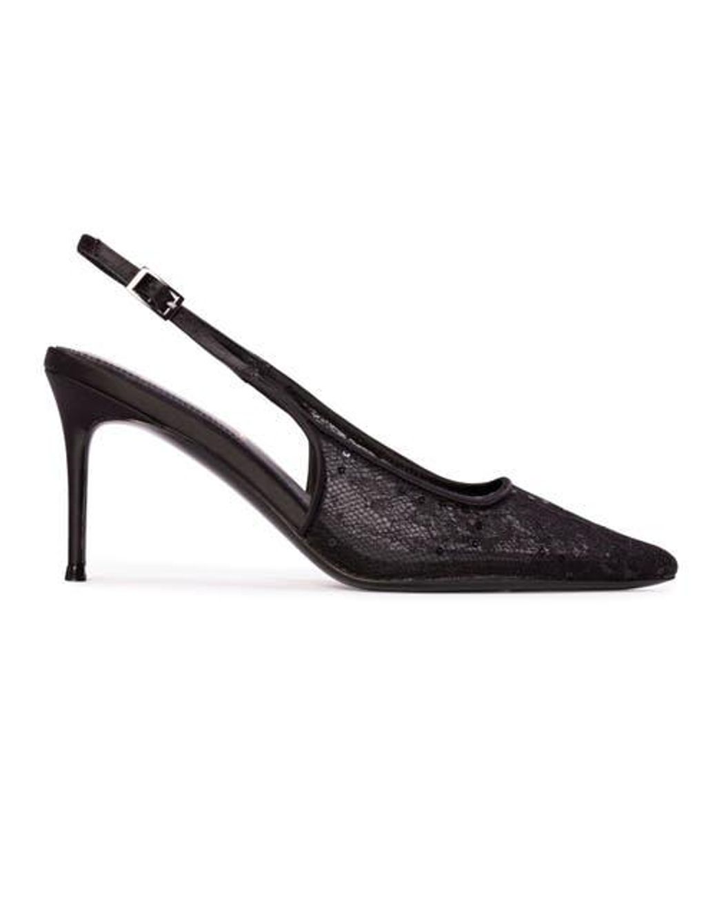 Black Suede Studio White Marina 80 Pump