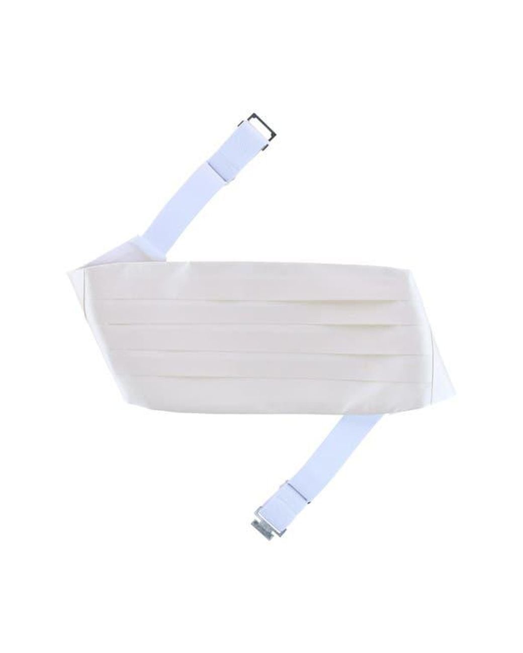 Trafalgar White Sutton Solid Silk Cummerbund for men