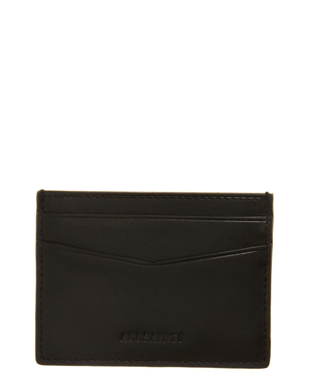 AllSaints Black Delph Leather Card Case