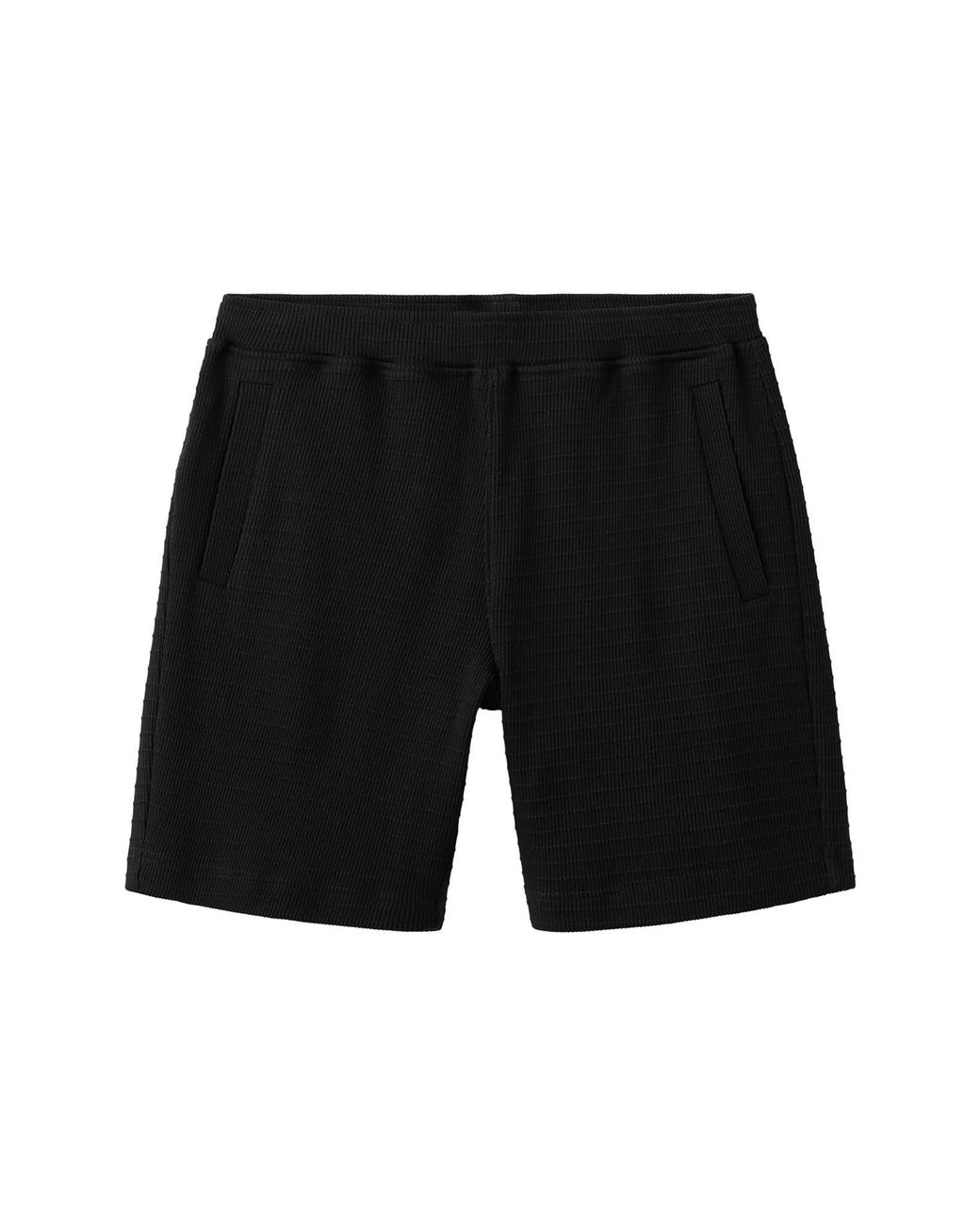 Mango Black Rib Knit Shorts for men