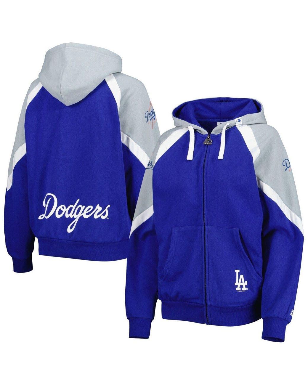 Starter /gray Los Angeles Dodgers Hail Mary Full-zip Hoodie At Nordstrom in  Blue