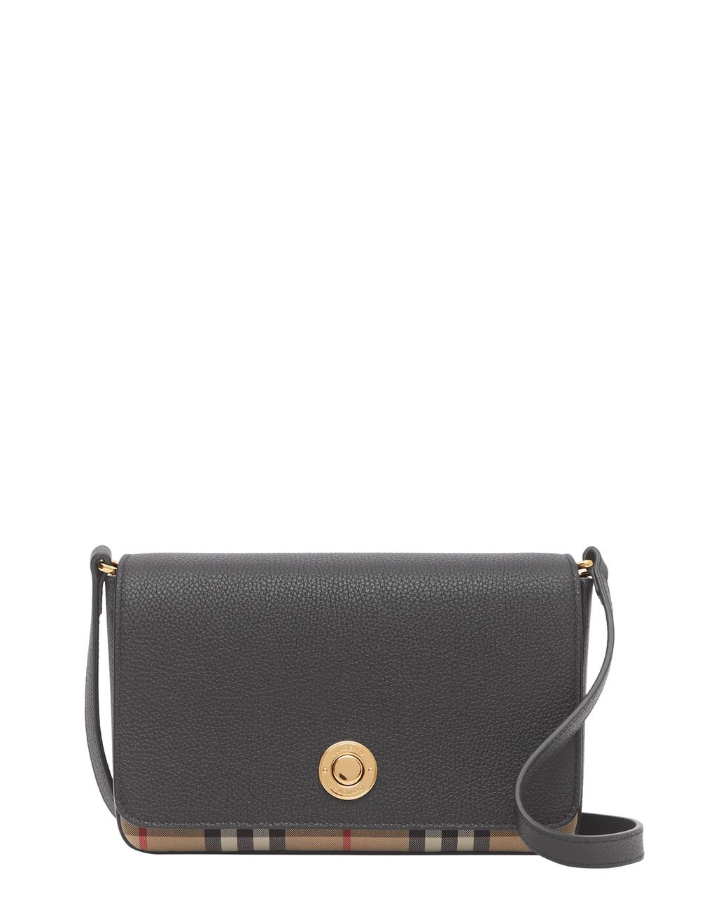 Burberry Small Leather & Vintage Check Crossbody Bag in Gray Lyst