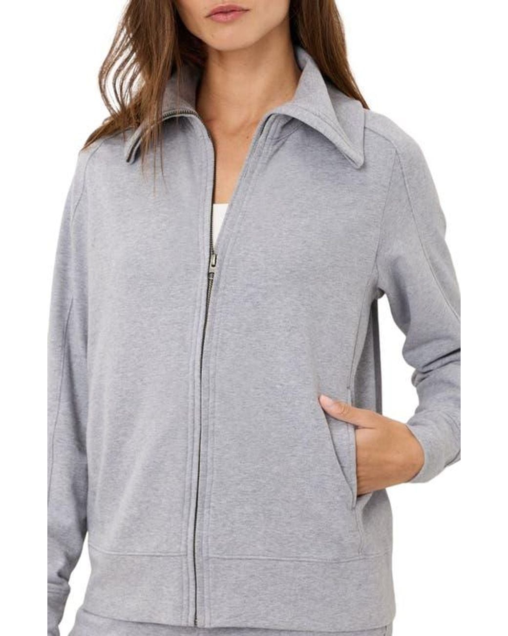 Pact Gray Cloudknit Zip Jacket