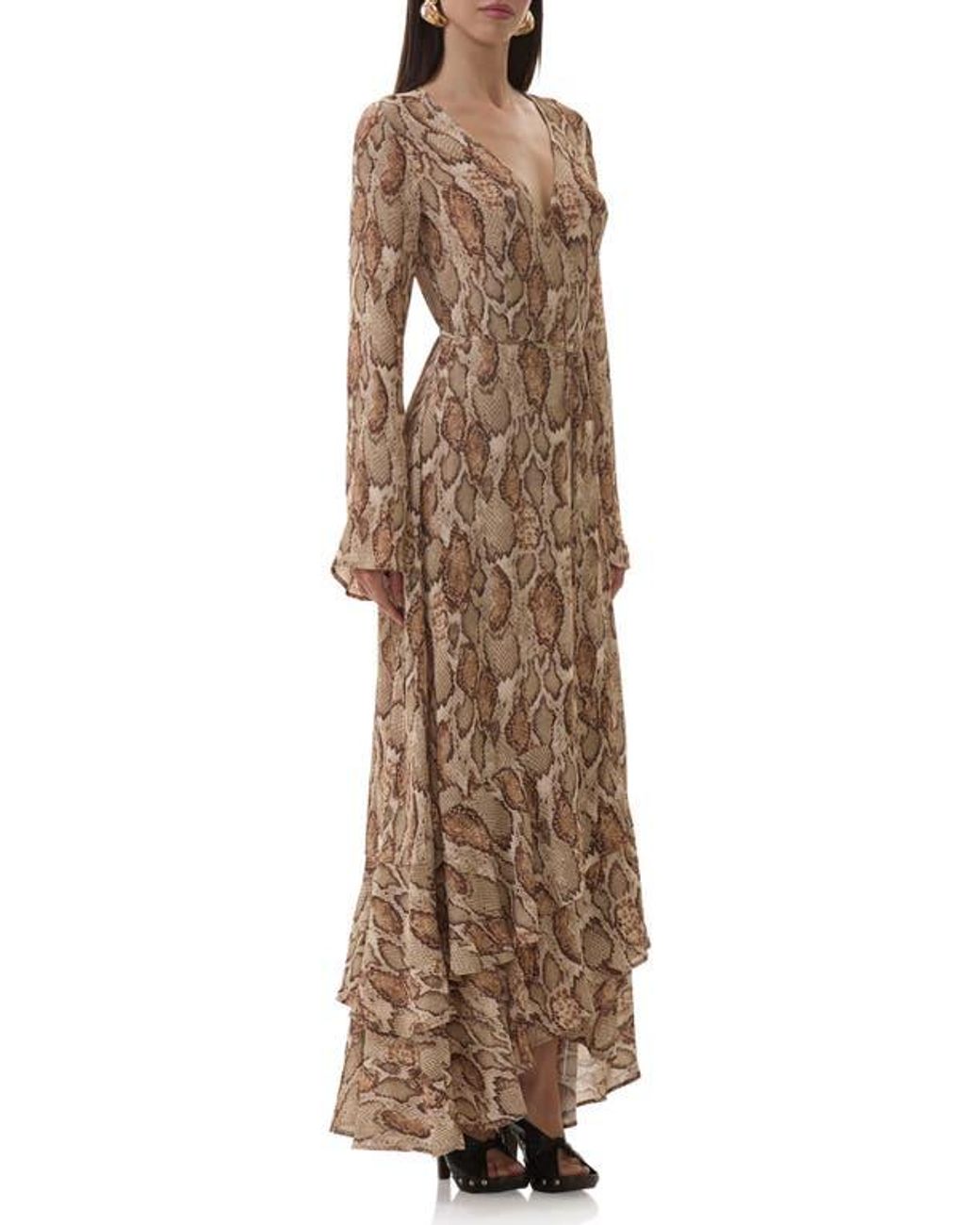 chinese dress ladies Lapointe Metallic Snake Ruched Gown main image 1