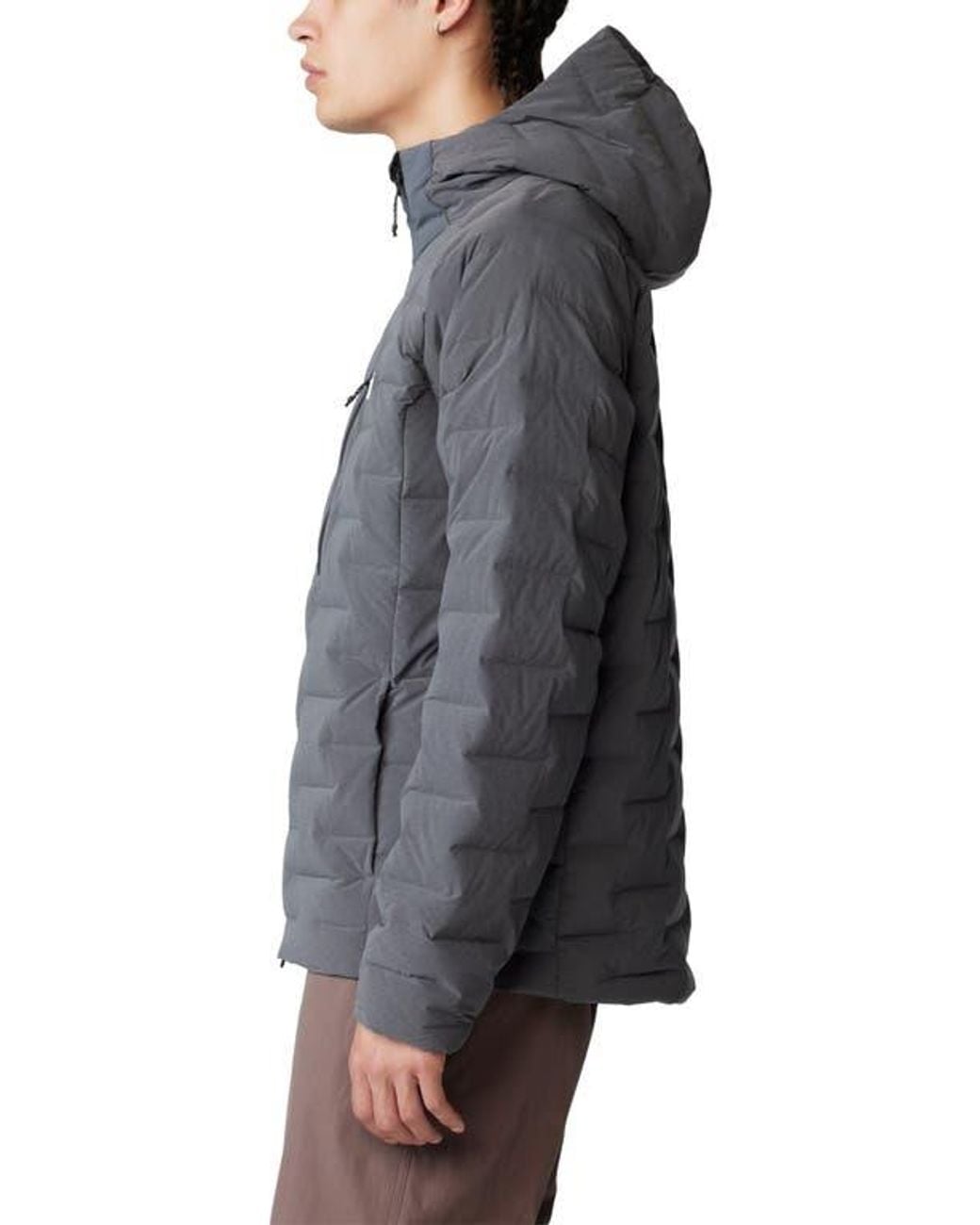 Mountain Hardwear Stretchdown 700 Fill Power Down Hooded Jacket in Gray ...