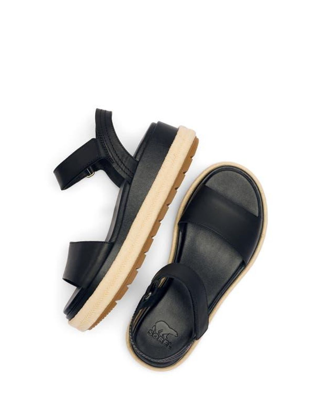Sorel Blue Sunpeak Ankle Strap Platform Sandal