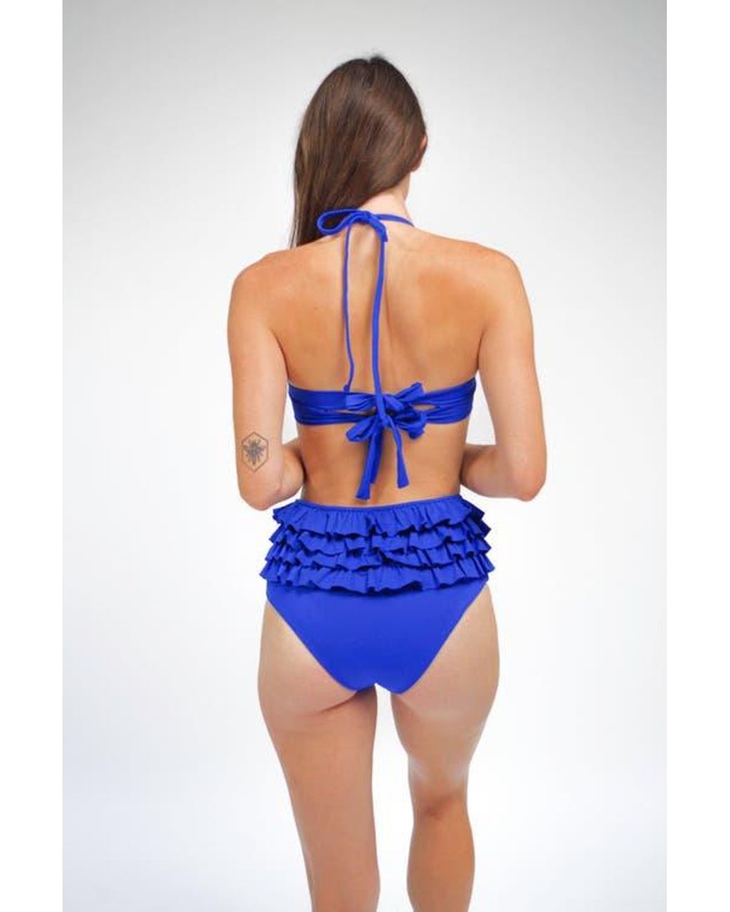 Mary Mercedes Blue Ruby Ruffle Bikini Bottom