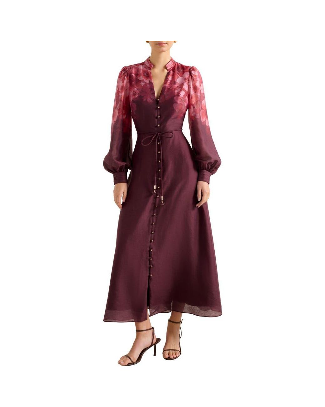 EVER NEW Camilla Long Sleeve Maxi Dress in Red | Lyst