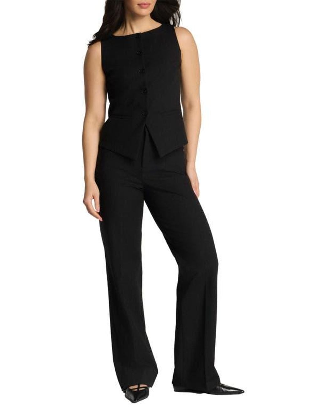 Spanx Black Button-Up Vest