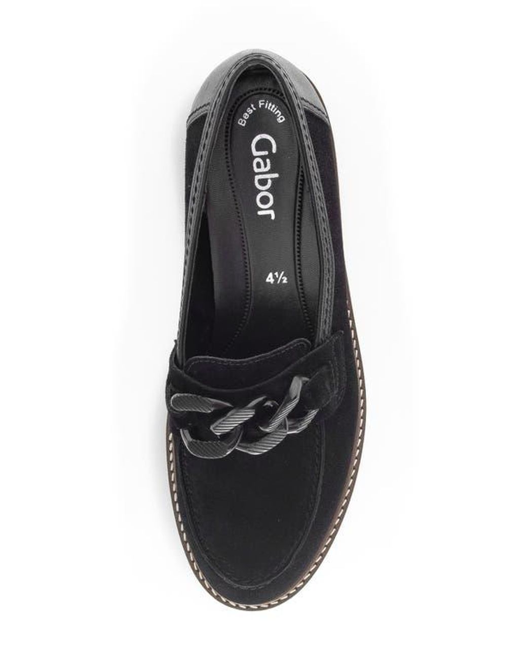 Gabor Black Chain Bit Loafer