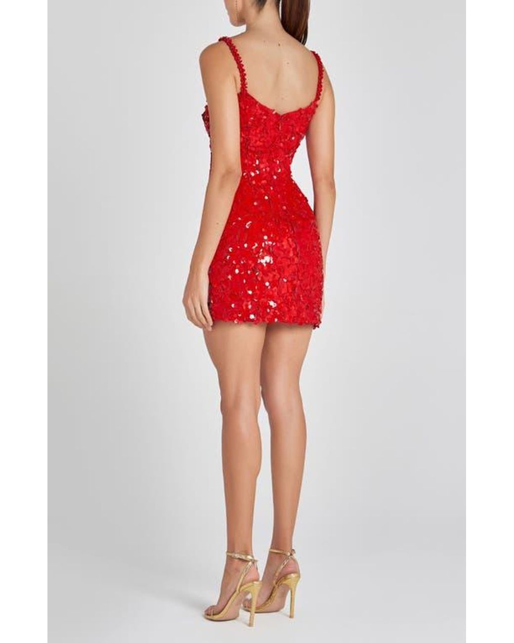 Nadine Merabi Karlie Sequin Minidress in Red | Lyst