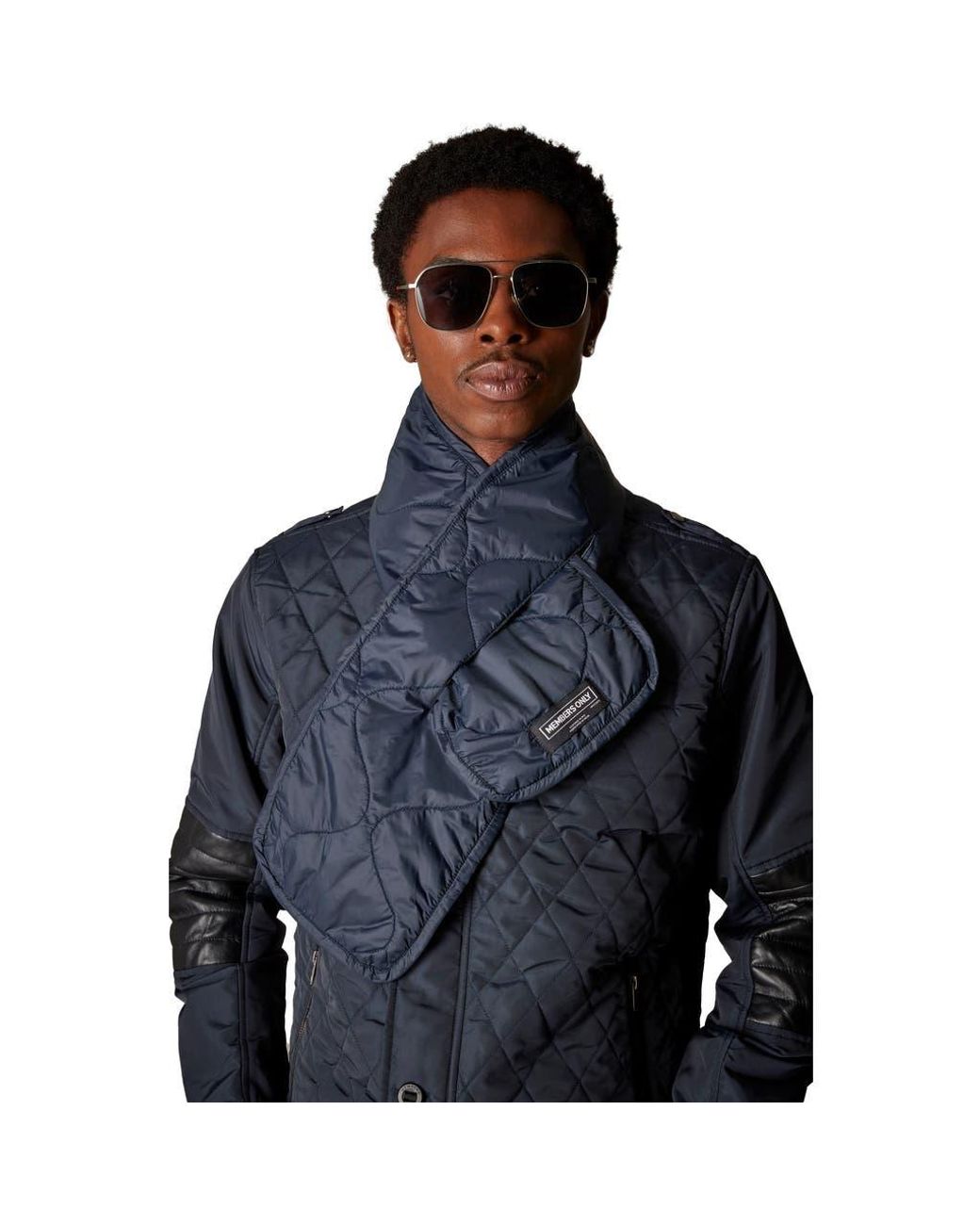 Members Only Blue Quilted Scarf