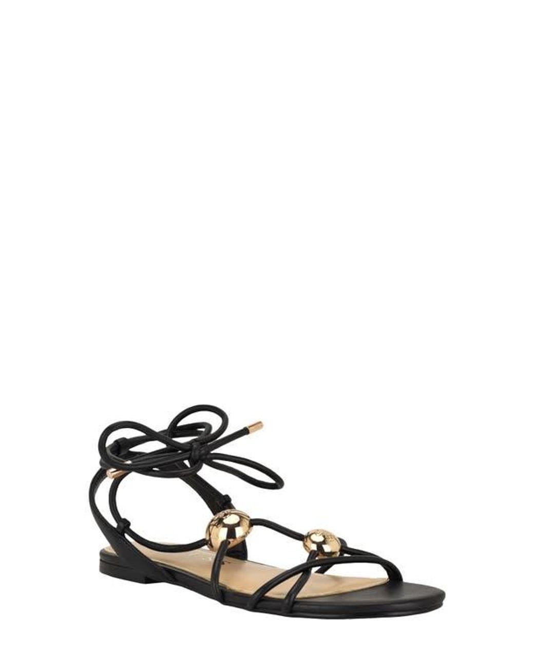 Guess White Tabell Ankle Wrap Sandal