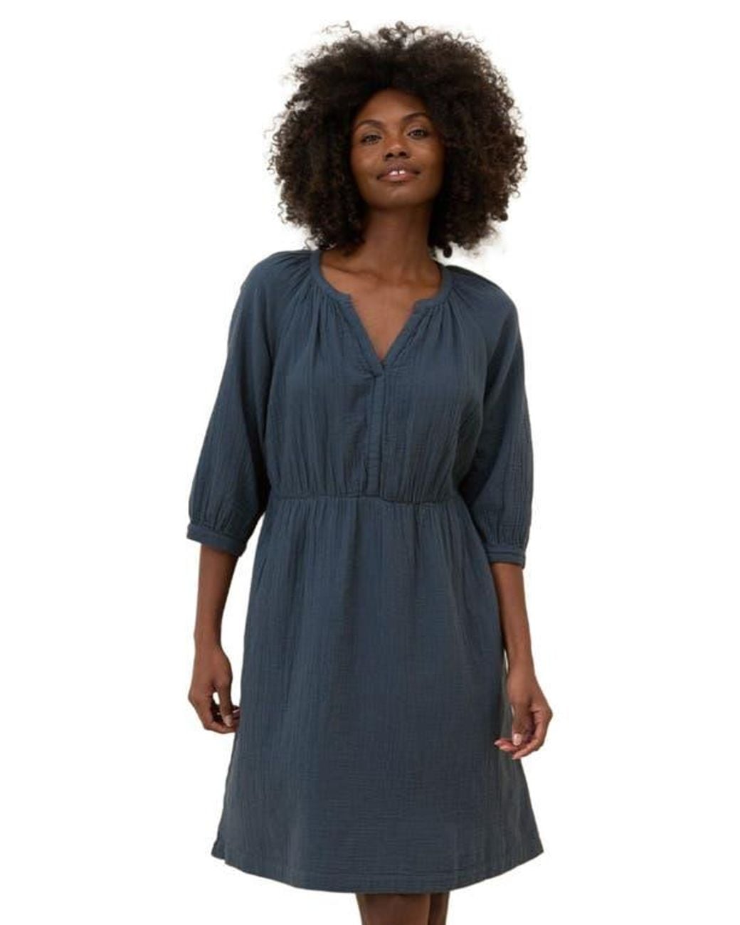 princess polly baby blue dress L Love Light Blue Embroidered Cotton Rayon Peasant Dress 3XL L Love main image 0