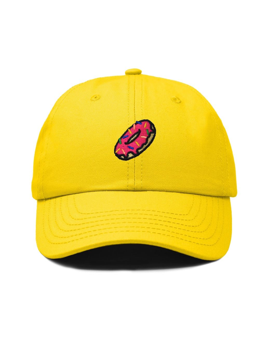 Alix Yellow Donut Embroidered Adjustable Cap for men