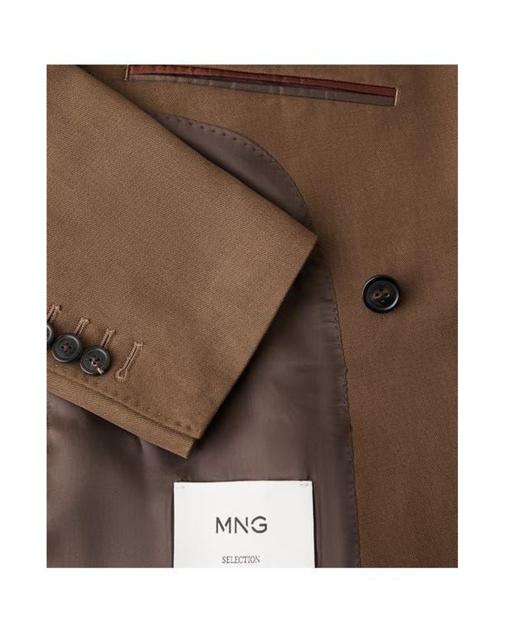 Mango Brown Double Breasted Slim Fit Jacket for men