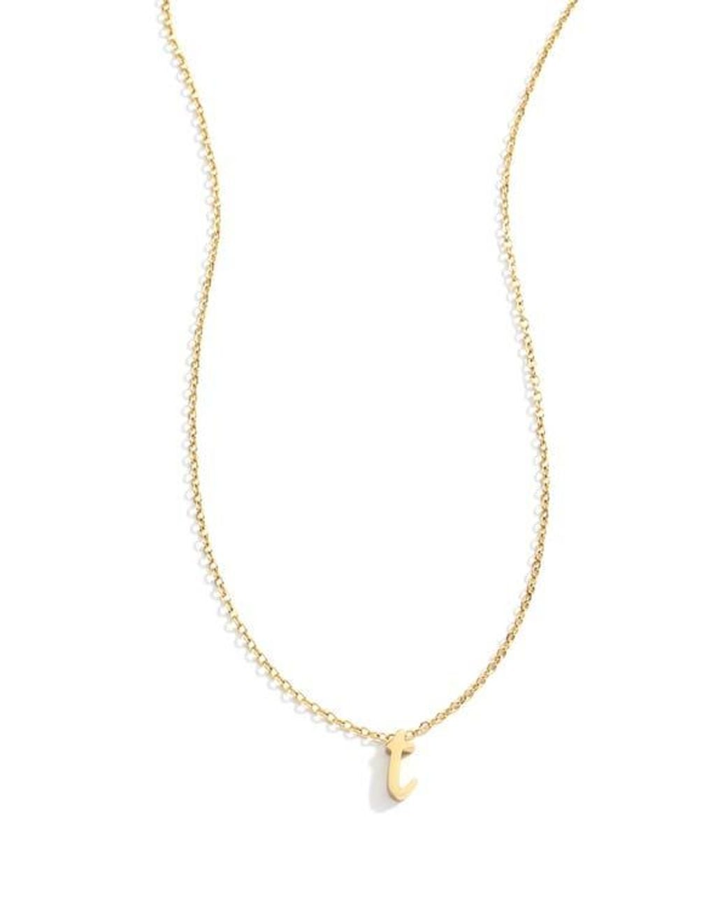 Mint & Lily White Tiny Script Initial Necklace