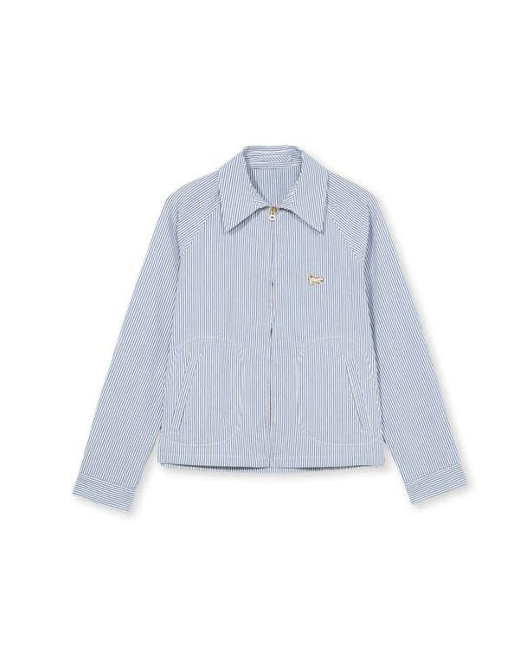 Fortela Blue Cotton Zip Jacket for men