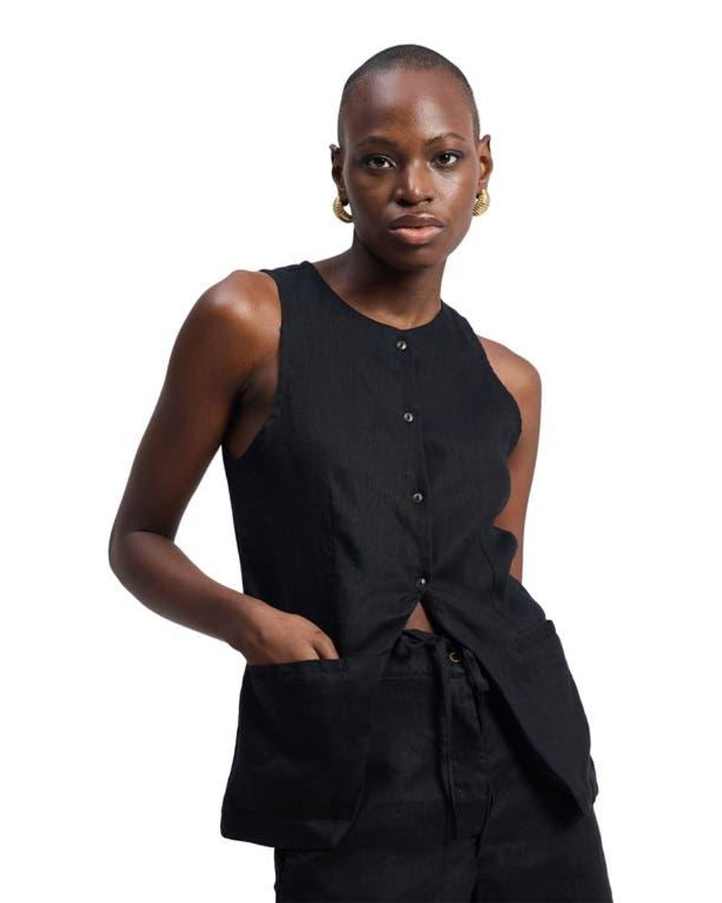 REISTOR Black Sleeveless Vest Jacket