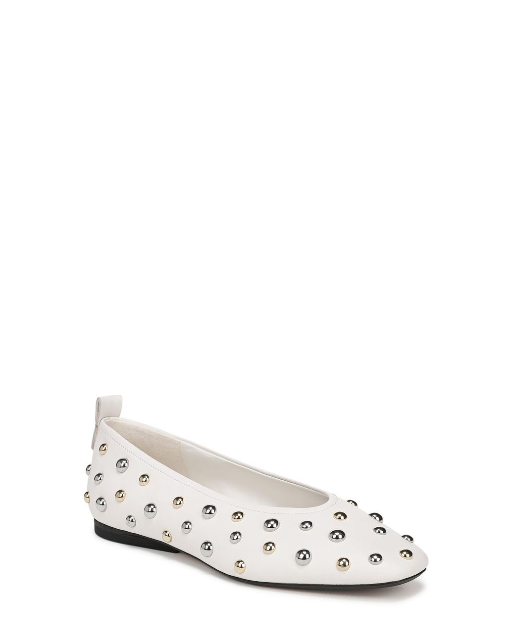 27 EDIT Naturalizer White Carla Stud Ballet Flat