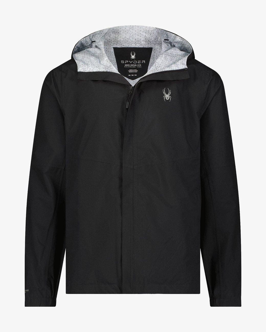 Spyder Black Cloudy Day Rain Jacket for men