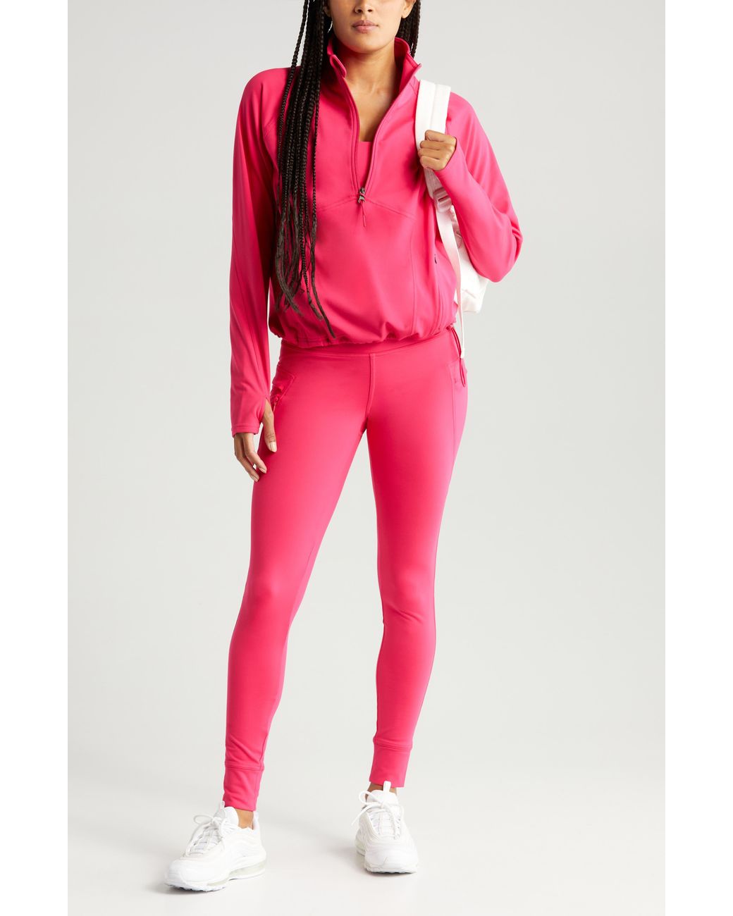 Zella Fleece Lined Performance Pocket leggings in Pink