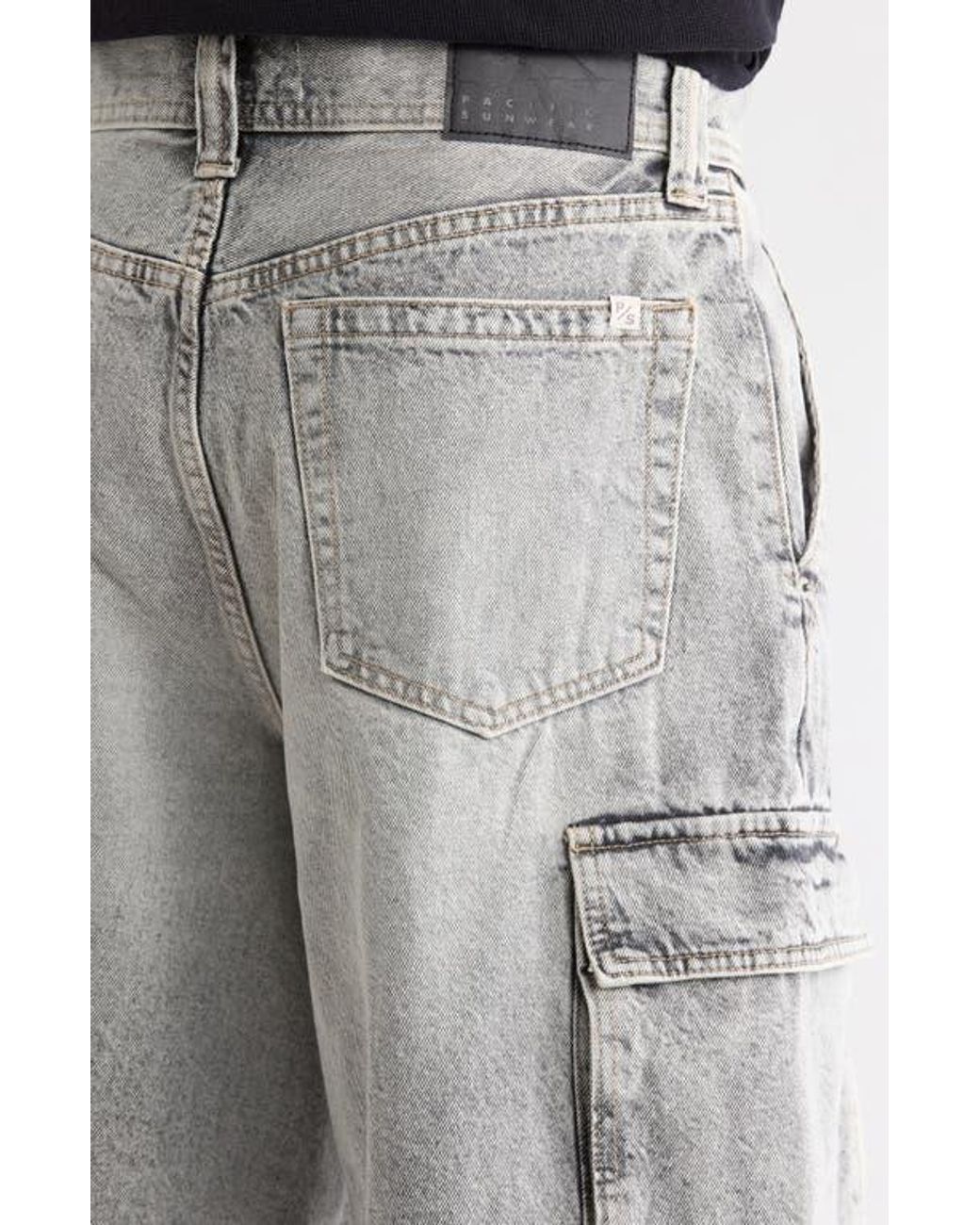 PacSun Peter Extreme Baggy Denim Cargo Shorts in Gray for Men | Lyst