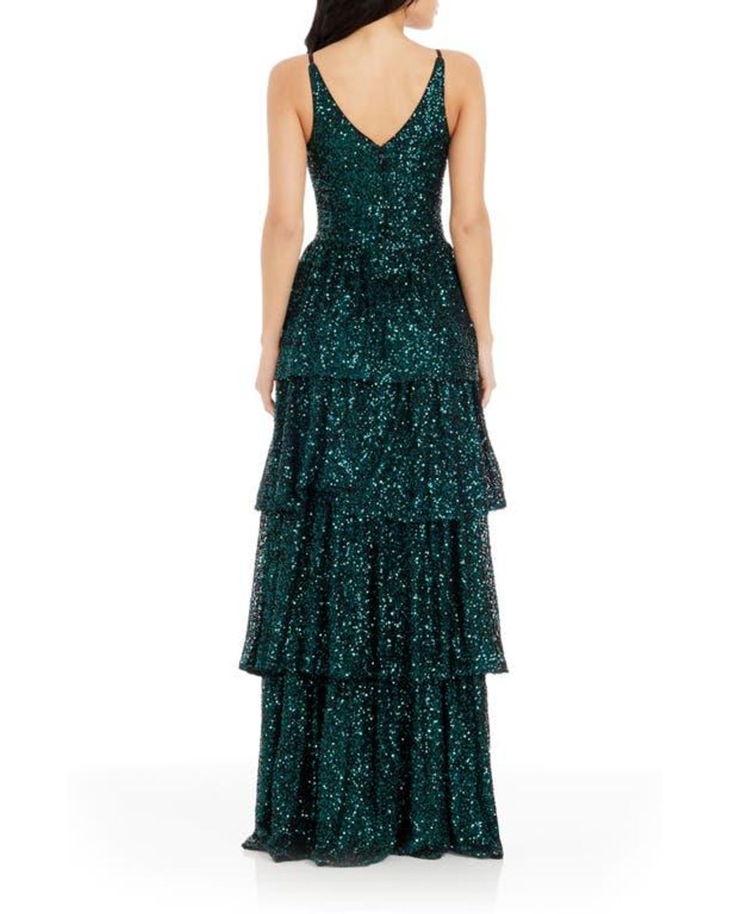 slim fit dress slacks Dress The Population Tatum Sequin Dress - Green main image 0