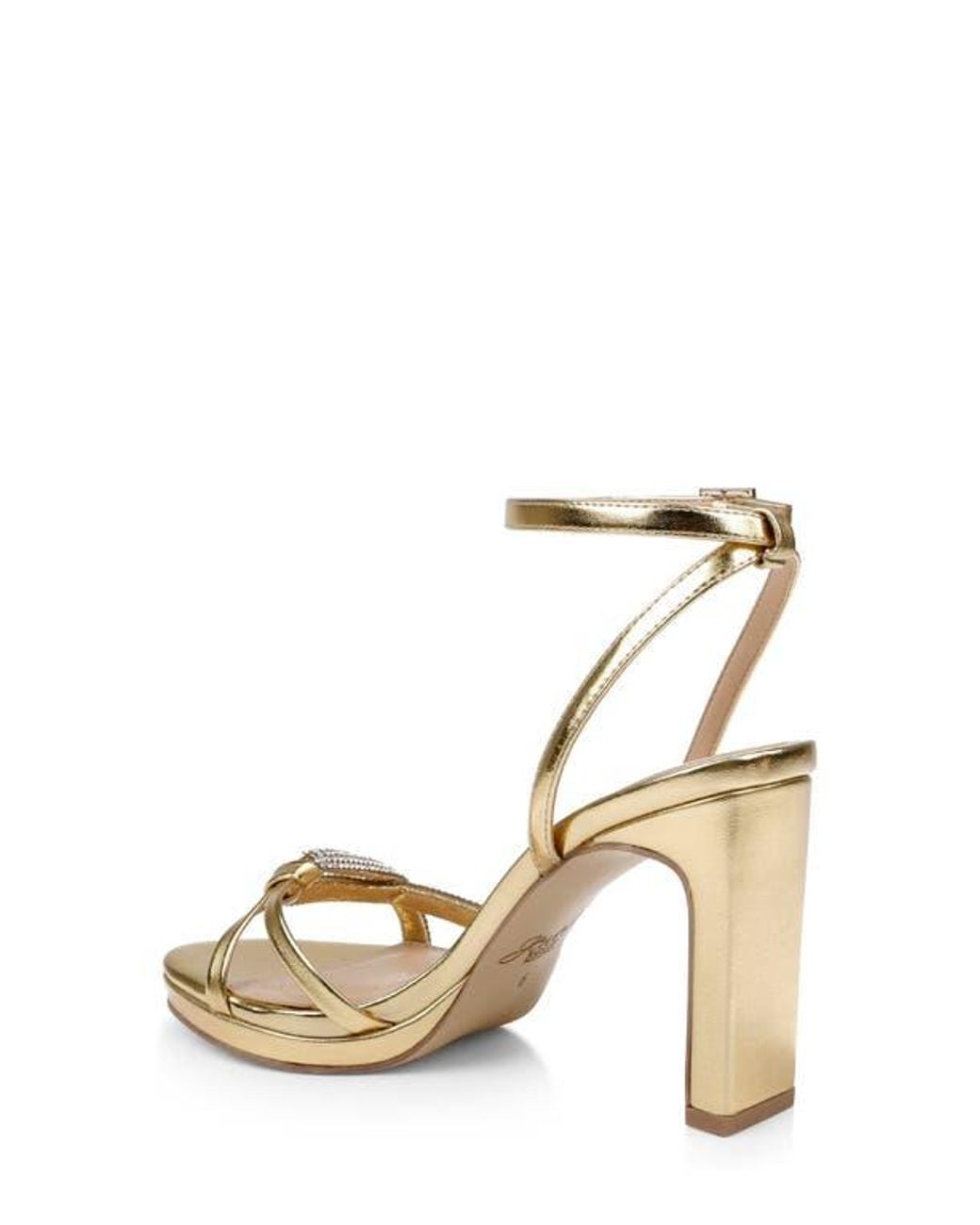Badgley Mischka Metallic Fila Ankle Strap Platform Sandal