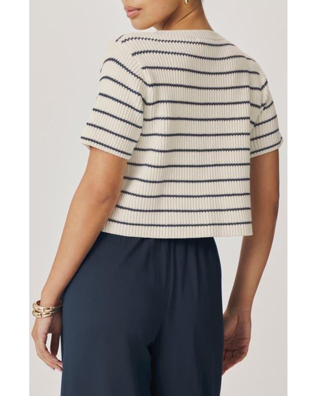 Splendid Blue Delilah Stripe Cotton Cardigan