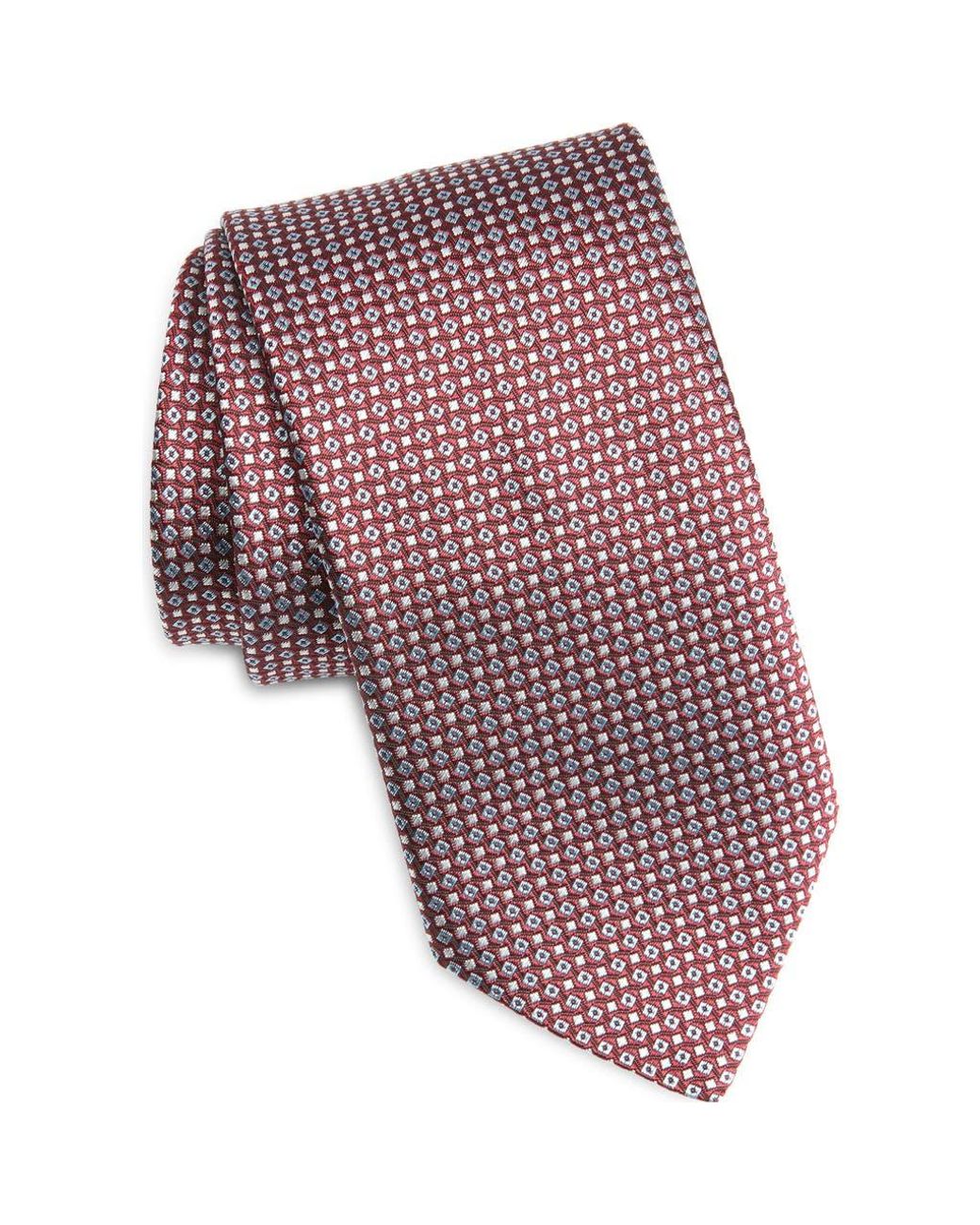 BOSS Geometric Silk Blend Jacquard Tie in Red for Men | Lyst