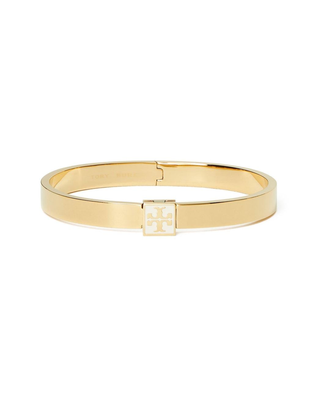 Tory Burch Natural Logo Hinge Bracelet