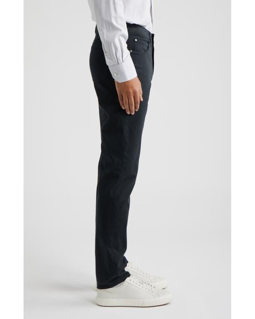 Bugatchi Blue Stretch Cotton Pants for men