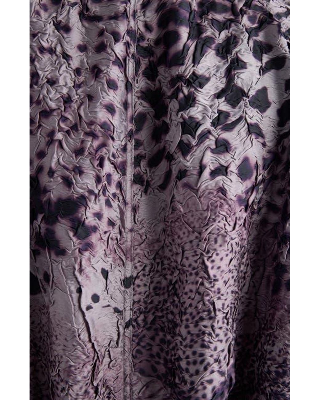 Dries Van Noten Vida Orchid Spots Print Textured Satin Moto Jacket