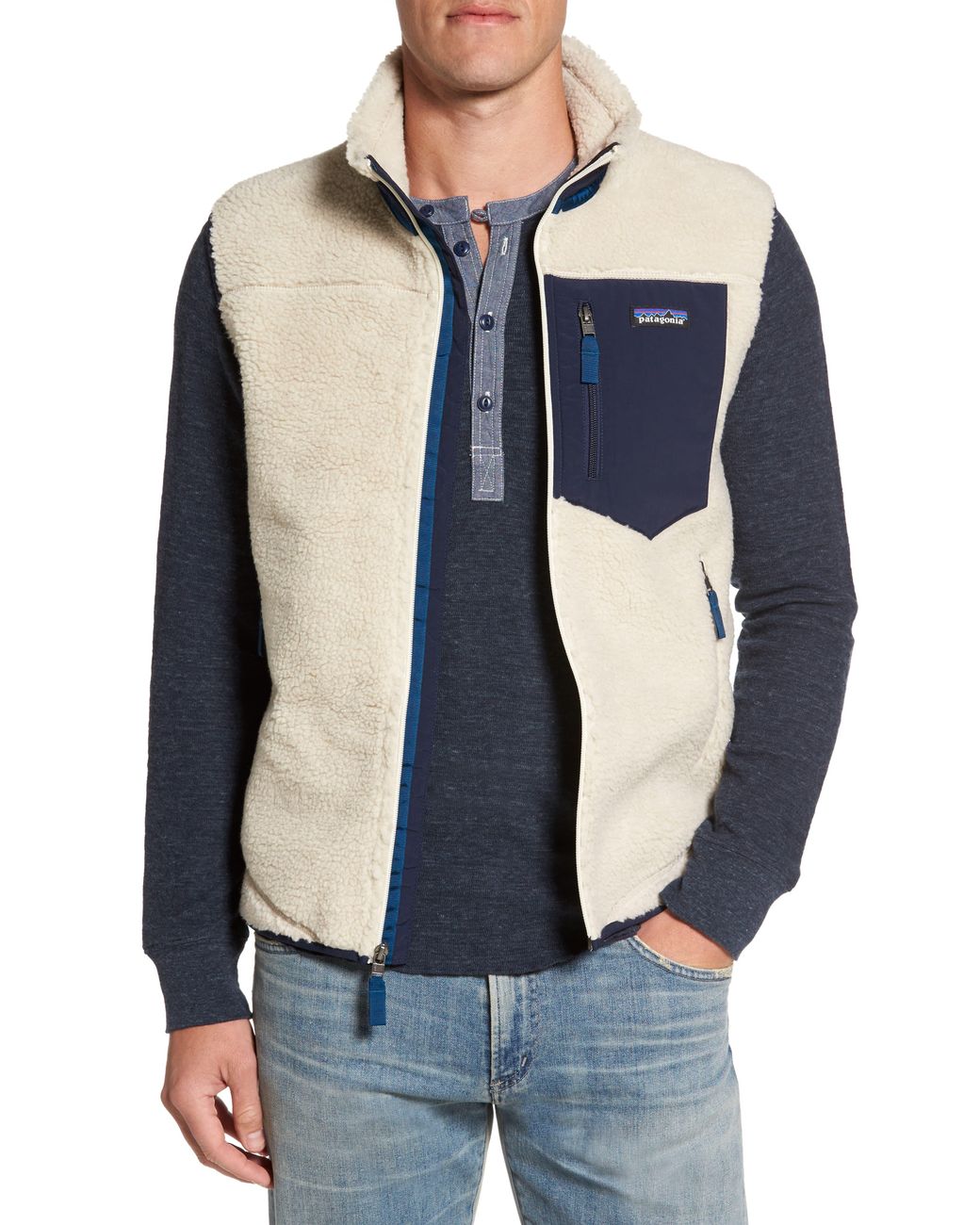 Patagonia Fleece Classic Retrox Windproof Vest in Beige (Natural) for