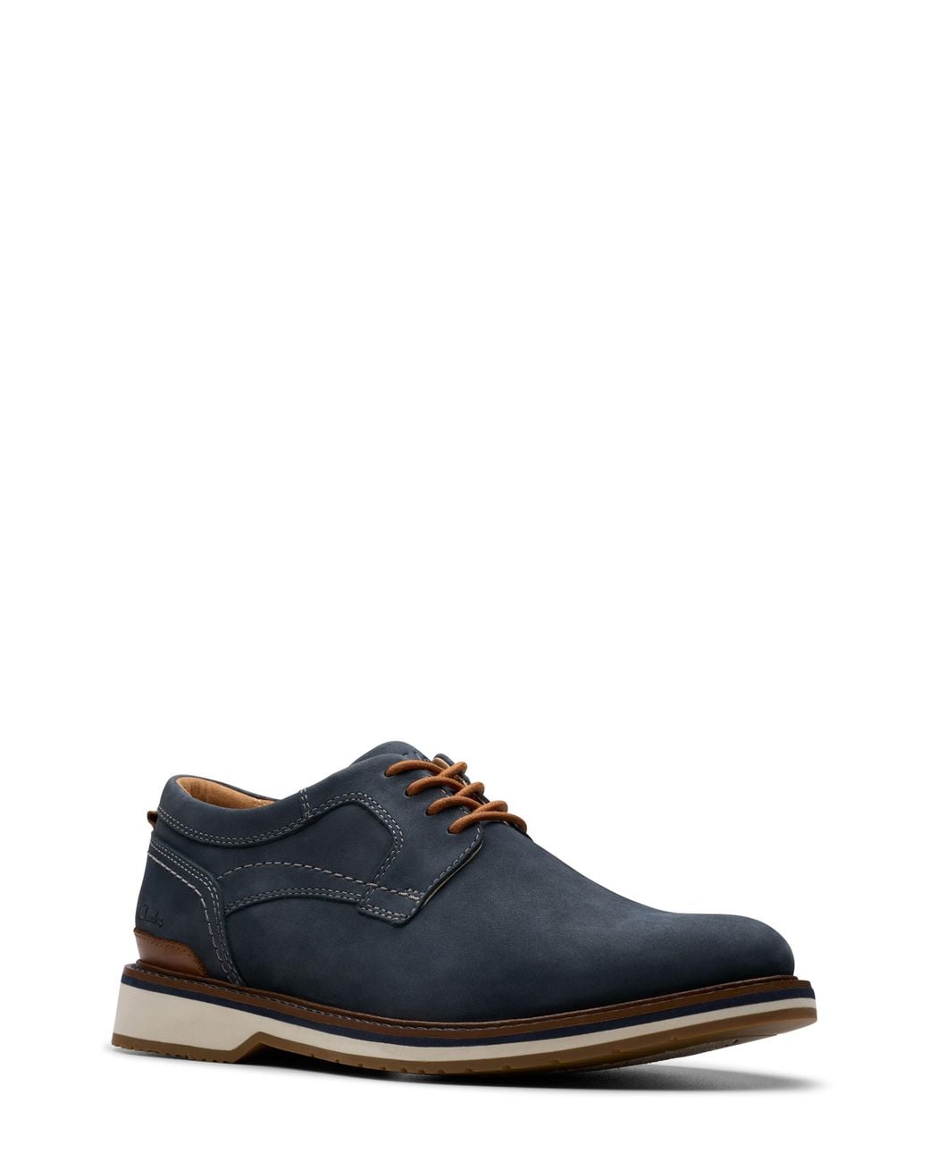 Clarks Blue Monahan Plain Toe Oxford for men
