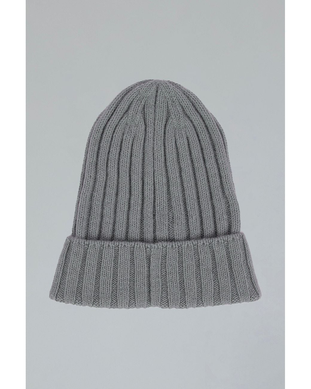 SSKEIN Gray Ribbed Beanie