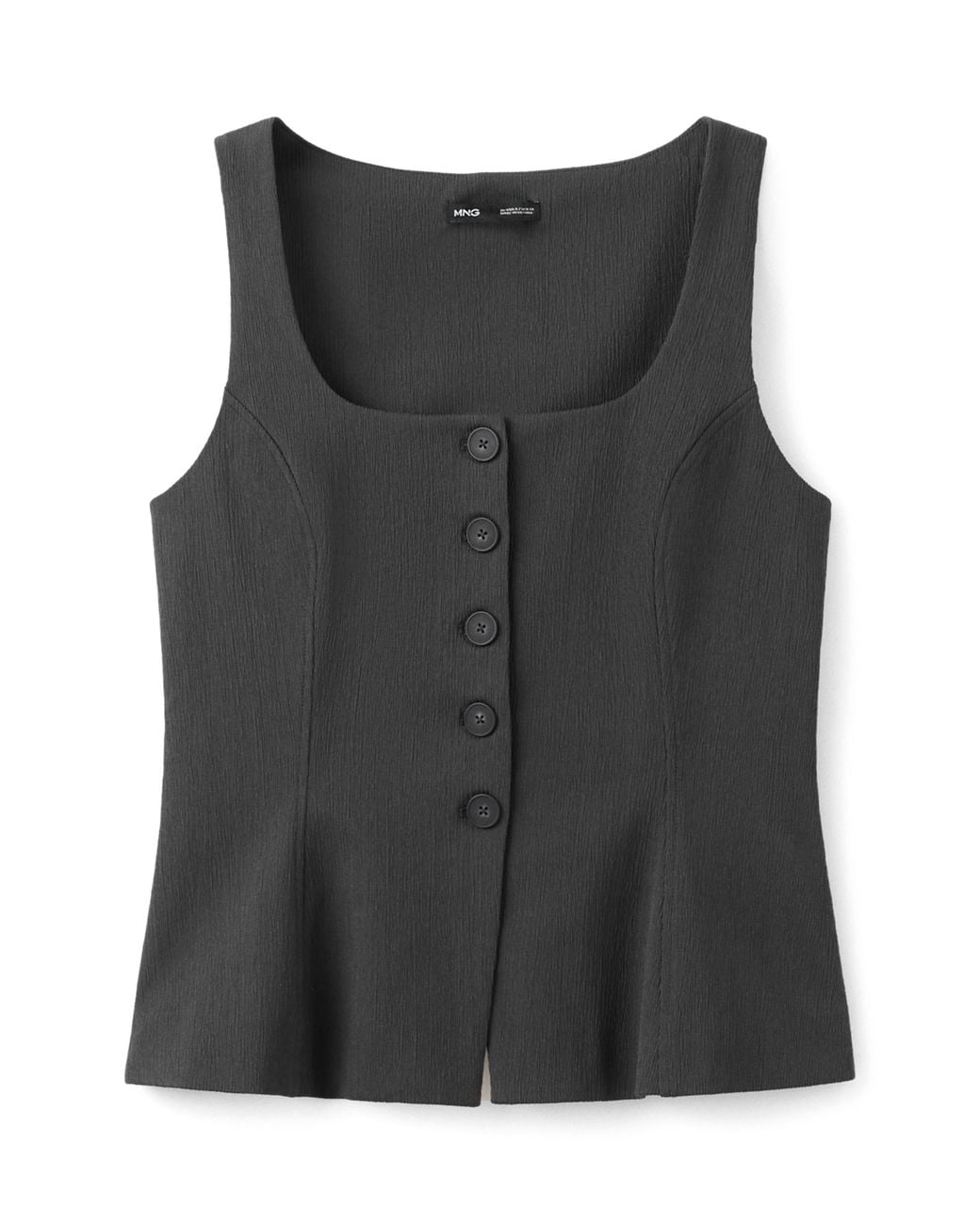 Mango Gray Peplum Button Vest